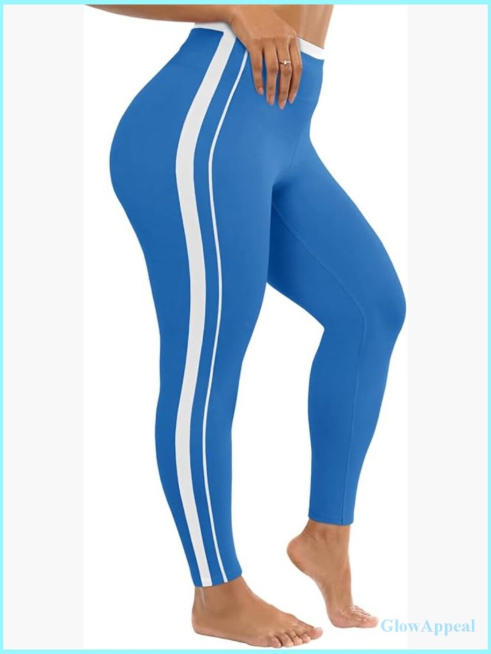 Plus Size High Waisted Yoga Leggings with Contrast Trim